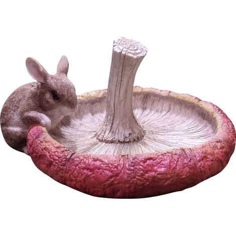 Dekofigur Hasen Tränke 23 cm rot weiß Gartenfigur