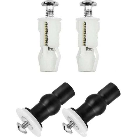 Lot de 4 Abattant WC Fixations Charnières, Vis D'expansion pour Couvercle de Toilette Fixation Abattant WC Vis pour Lunette Toilette Ensemble, Pièces de Rechange pour Couvercle de Toilette (1/5)