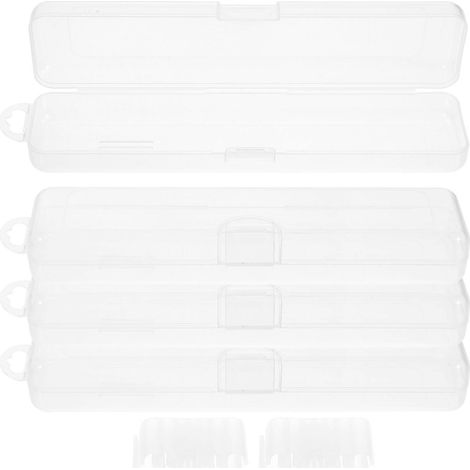 Étui de rangement multifonctionnel transparent pour pailles (lot de 4), idéal pour les voyages et les pièces de monnaie. Boîte de rangement en plastique pour pilules et pièces de monnaie. (1/4)