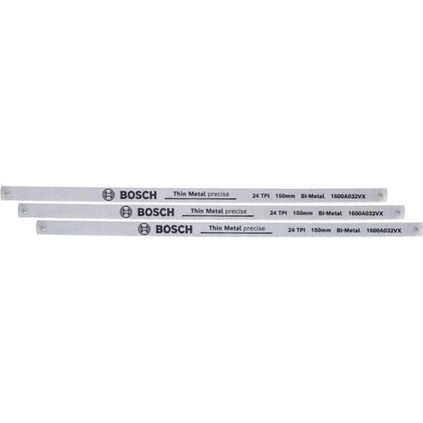 Bosch Home and Garden 1600A032UL Utensili manuali lame per seghetto da 150 mm 24 TPI 3 pezzi Lunghezza lama della sega (1/3)