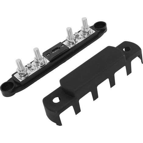 Distributeur de courant 12V-48V 300A, barre de jonction M8 4 bornes, noir, pour voiture, camping-car, bateau, marine (1/5)