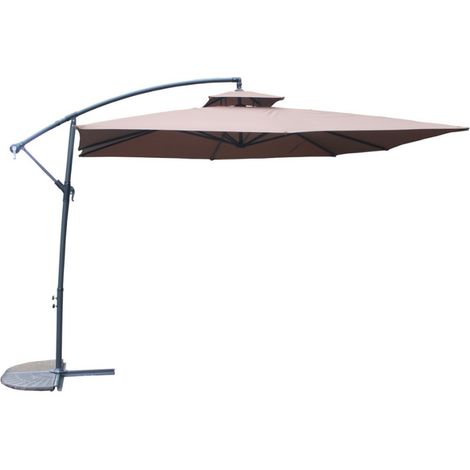Ombrellone  marrone decentrato rotondo 2,95 x 2,95 m CAPRI