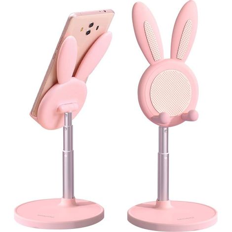 Support Téléphone - Hauteur Réglable 18-26 cm - Angle Réglable 0-60° - Compatible Smartphones et Tablettes 4-12,9 Pouces - Design Lapin - 1 Pièce (1/5)