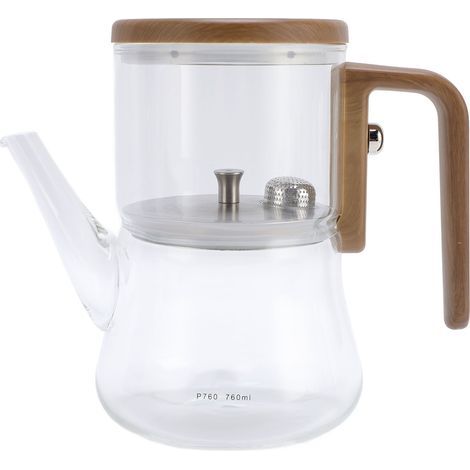 760ml magnetic glass teapot, transparent water separation with strainer, anti-scald handle (1/5)
