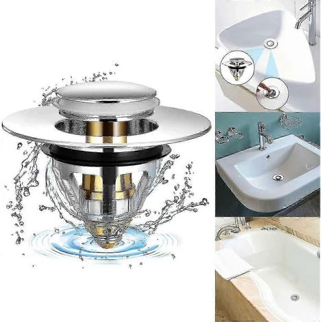 Bouchon de vidange universel à clapet, filtre anti-obstruction, pour trous de vidange de 38 à 41 mm (1/5)