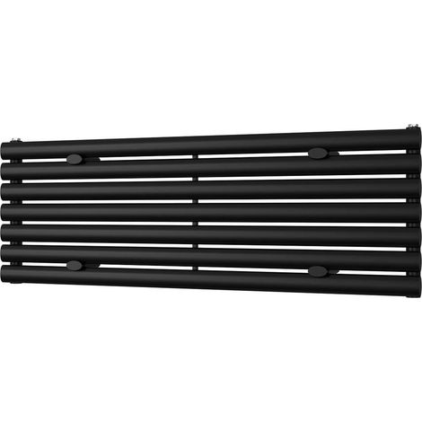 Omeara Axis - Black Horizontal Radiator H406mm x W1200mm Single Panel (1/3)