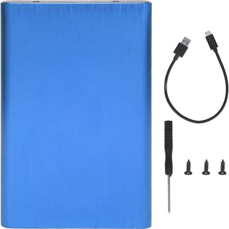 Boîtier disque dur externe 2,5 pouces SATA USB-C 10Gbps haute vitesse, étui portable avec indicateur LED bleu (1/5)