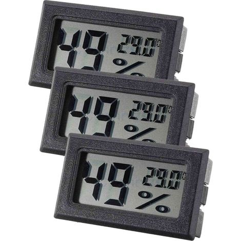 Thermomètre hygromètre numérique intégré, mini électronique pour enclos à animaux de compagnie. Précis et compact.