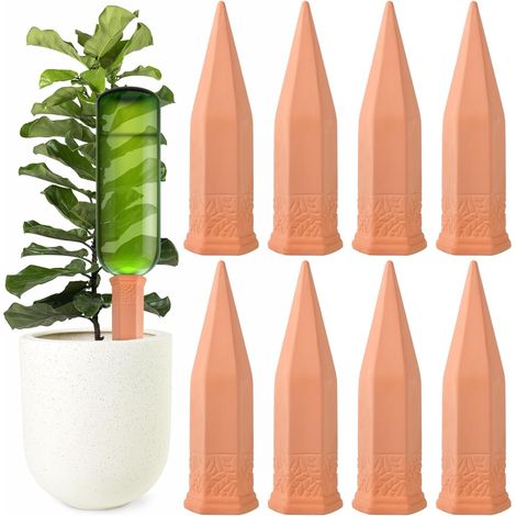 Cône d’arrosage Argile, Lot de 8 Arrosoir Terreau Plante Intérieur, Systèmes D'irrigation Automatique pour Plantes en Pot, Irrigation des Plantes pour Jardin, Plante D'intérieur, Fleurs (1/5)