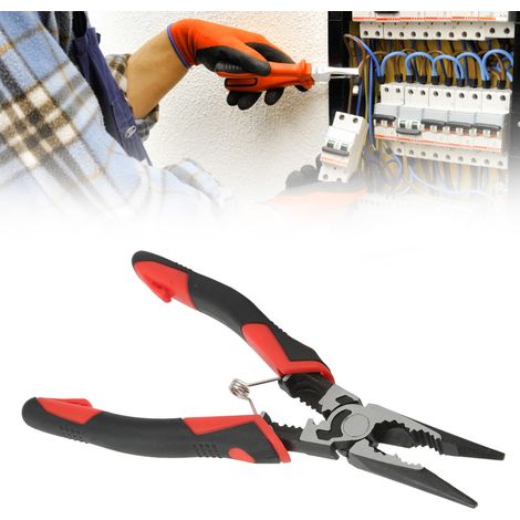Pince coupante robuste, pince à becs fins en acier au chrome-vanadium, pince à becs fins excentrée et ergonomique (1/5)