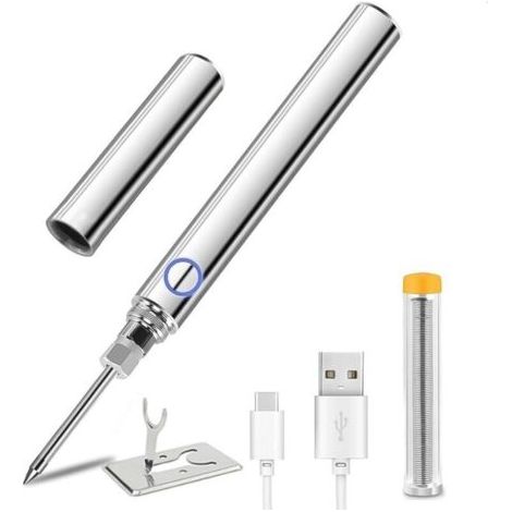 BARKBUSTERS Fer a Souder Etain Sans Fil, Kit de Soudure 15W Temperature Réglable 200°C-450°C, Rechargeable USB, pour Réparation Soudage Brasage (1/4)