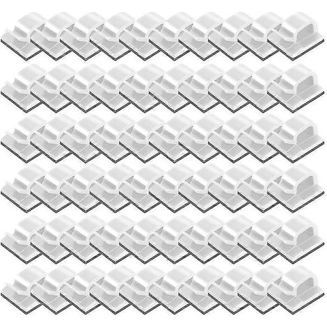 Lot de 60 clips/supports adhésifs améliorés pour éclairage extérieur, blancs (1/5)