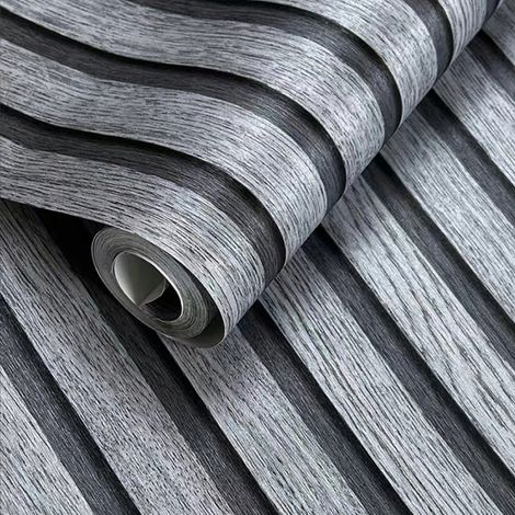 Papel pintado autoadhesivo 3D con diseño de listones y cola, 45 cm x 10 m, Koanni (1/5)