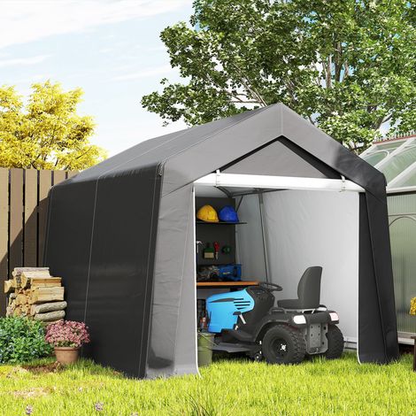 Carport Zeltgarage 3x3 m Wasserdicht Garagenzelt mit Rolltür Belüftungsfenster Verlängerte Kanten Dunkelgrau