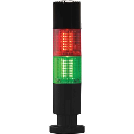 Colonnes lumineuses pré-configurées à LED Feu Fixe, Rouge / Vert avec Buzzer, 24 V ( Prix pour 1 )