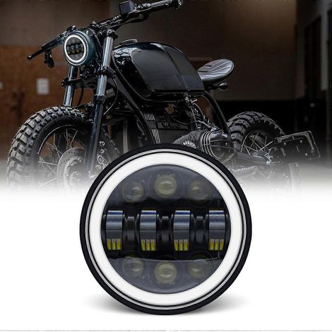 5-3/4 5,75 Zoll LED-Scheinwerfer, 1 Stück runder Motorradscheinwerfer mit Tagfahrlicht/Blinker/Abblendlicht/Fernlicht