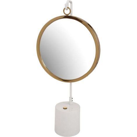 Miroir à Poser Rond "Eleganca" 65cm Blanc & Or (1/2)