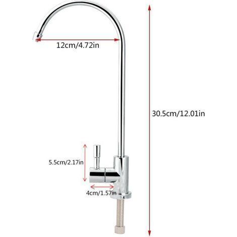 Robinet d'Évier de Cuisine 1/4'' Tactile pour Osmose Inverse - Cou d'Oie avec Filtre d'Eau Potable et Connexion Rapide, (1/5)