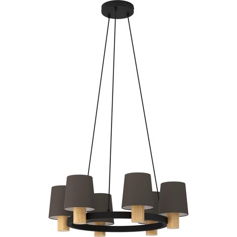 Suspension luminaire Edale, lustre rond à 6 lampes, lampe de plafond (1/4)