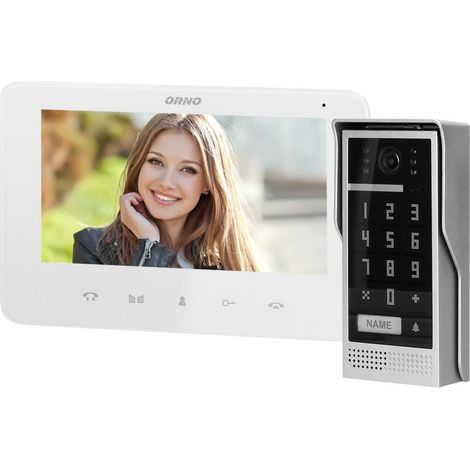 Orno Kit Videotelefono Bianco con Monitor da 7 Pollici