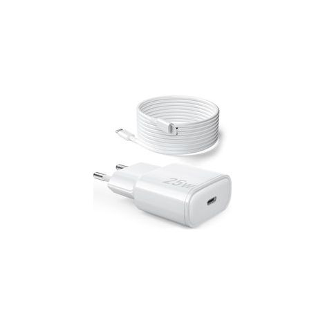 25W Chargeur Rapide pour iPhone, PD 3.0 Prise USB C avec 1M Cable Lightning for iPhone 14/14Pro/13/13 Mini/13 Pro/13Pro Max/12/12Pro/12 Pro Max/11/11 Pro/11 Pro Max/iPad 5/6/7/8/9/Mini 2/3/4/5