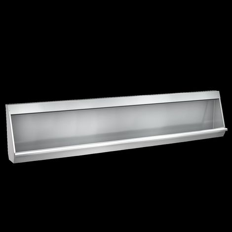 Urinoir en série KWC, CAMPUS, acier inoxydable V2A, 2400 x 515 x 235 mm, vidange centrale avec grille (1/2)