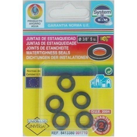 Junta Fontan Plana 3/8" 5Pz Goma S M 5 Pz