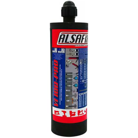 Cartouche de scellement chimique Vinylester grise VI100-PRO 400 ml - VI100400 - Alsafix (1/2)