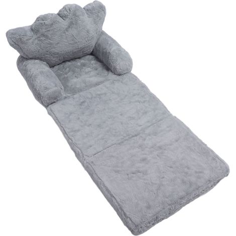 Coussin de Chaise Pliant Couronne Fille Princesse Bébé Enfant Petit Canapé Dossier Fourrure Lapin Gris 3 Couches (1/5)