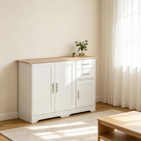 Table console élégante, armoire polyvalente avec portes, armoire de rangement moderne, armoire de salon pratique avec beaucoup d'espace de rangement (uniquement avec armoire de salon (1/5)