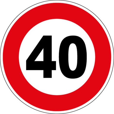 PANNEAU LIMITATION DE VITESSE 40KM/H (B14GALVA40) - Diamètre 850 mm