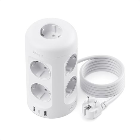 12 en 1 Multiprise avec Interrupteur, 9 Prises 3 USB, 3680W/16A (1/5)