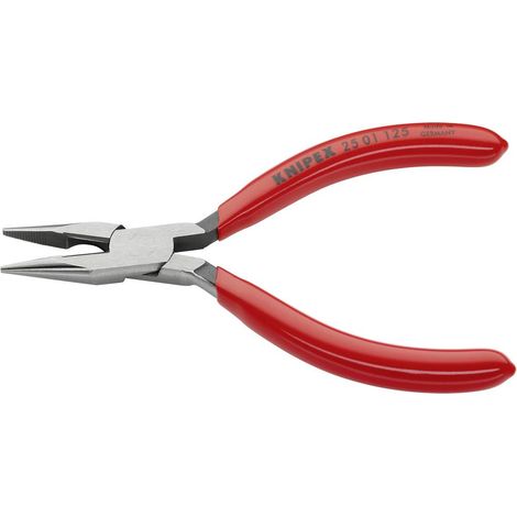 KNIPEX 25 01 125 Pinza per meccanica - con becchi mezzotondi con tronchese (pinza per radiotecnici) rivestiti in resina sintetica atramentata nera 125 mm
