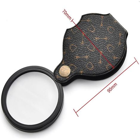 Loupe de poche pliable et portable 15x avec lentille de 70 mm de diamètre (1/4)