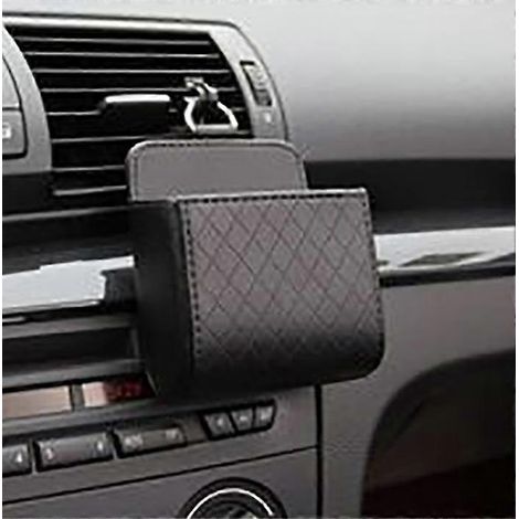Boîte de rangement multifonctionnelle noire pour voiture - Organisateur de voiture pour clés de voiture, carte de stationnement, argent de poche, factures, étuis à cigarettes ou produits chimiques, et (1/5)