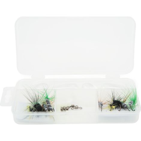 Kit de mouches pour la pêche à la mouche, kit d'appâts pour la pêche à la mouche avec hameçon lanceur, émerillon, perles en plastique et boîte de rangement (1/5)