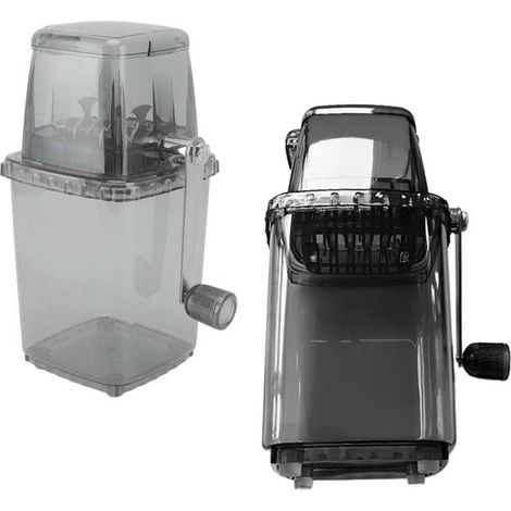 Broyeur à glace manuel compact de style européen et américain, broyeur à glace manuel transparent et multifonction, broyeur à appâts, noir transparent (1/5)