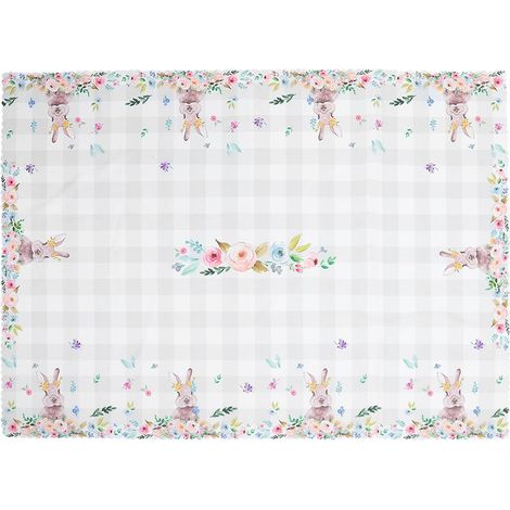 Nappe Imperméable et Anti-Huile de 180x140 Cm pour Décoration de Table de Pâques, Motif Lapin, Chemin de Table pour Fête Printanière et Buffet, Nappe Résistante Cuisine et Salon (1/5)