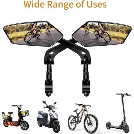 Rétroviseurs de vélo – rotation réglable à 360°: Vous pouvez régler librement de haut en bas à gauche et à droite pour atteindre un angle de vision satisfaisant et ainsi maîtriser complètement