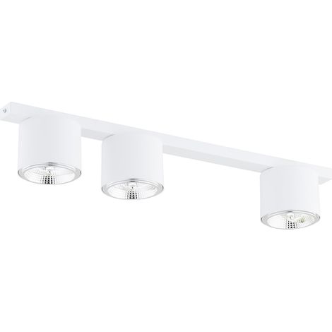 Plafoniera Moderna 3 Luci Faretti Nano In Acciaio Bianco (1/5)