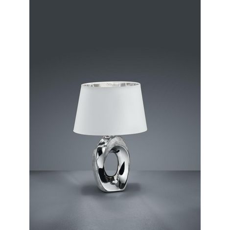 Lampada da tavolo RL TABA cromata con paralume E14 33cm