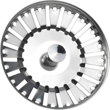 Panier de bonde d'évier manuel 84 mm – Acier inoxydable – Filtration efficace des résidus – Prévention des obstructions siphon (1/5)