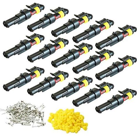 Connecteur Étanche - 2 Broches - AWG Standard - Pour Moto Scooter Camion Bateau - 15 Pièces (1/5)