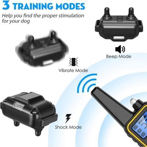 HONORNIC - Collier de Dressage pour Chiens Rechargeable et IP67 Étanche avec 99 Niveaux de Mode Vibration, Choc Electrique, Sonore (1/3)