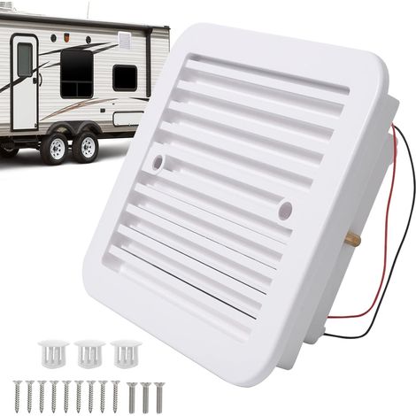 Ventilateur d'extraction pour Caravanes 2,4W 12 V (Blanc)Ventilation d'air Maximale pour Ventilateur de Toit,Ventilateur d'extraction Réversible Latéral Silencieux pour Camping car,Remorque (1/5)