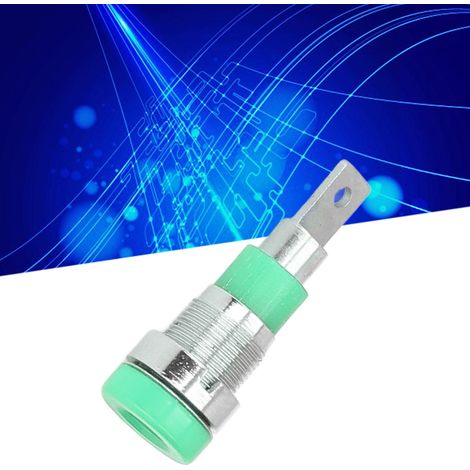 Prise banane 4 mm, bornes en cuivre pur, connecteur de panneau à fiche banane, bornes de câblage vertes. (1/5)
