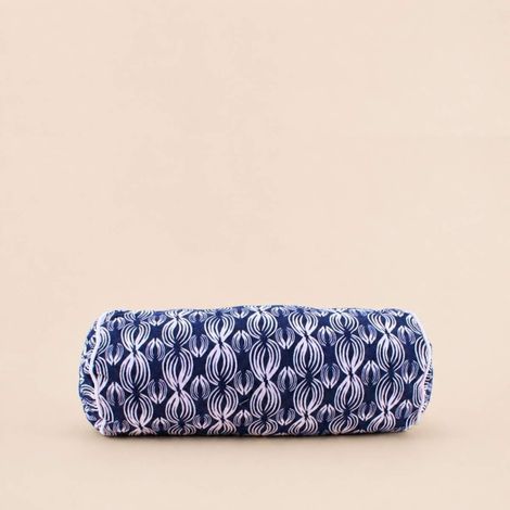 Coussin polochon imprimé géométrique bleu 16x38cm (1/5)