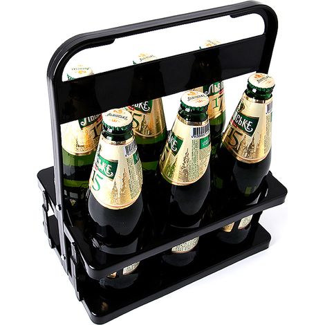 Panier À Bouteilles Pliable - En Plastique Résistant - Pour Vin Bière Jus Canettes - Transport Portable Pour Pique-Nique Camping Événements - 6 Unités (1/5)