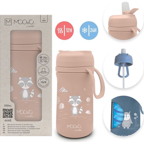 Thermosflasche mit Trinkverschluss für Kinder, Farbe: Englischrosa, 350 ml, Nuvita (1/5)