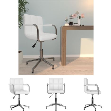 Maison Exclusive - Bürostuhl Drehbar Weiß Kunstleder (1/5)